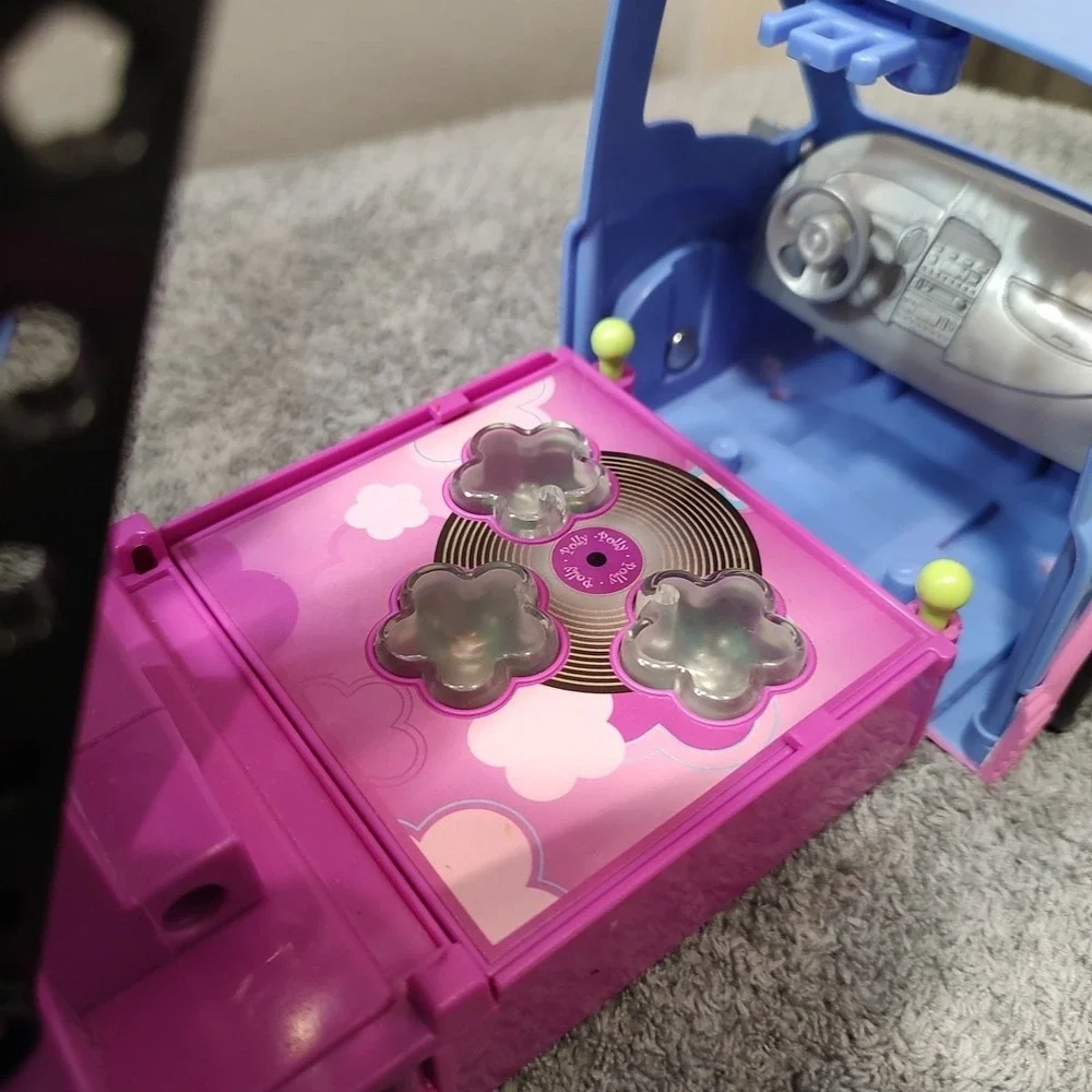 2004‎ Polly Pocket Party Bus RV Van Lights Sounds Rare Vintage Purple Disco